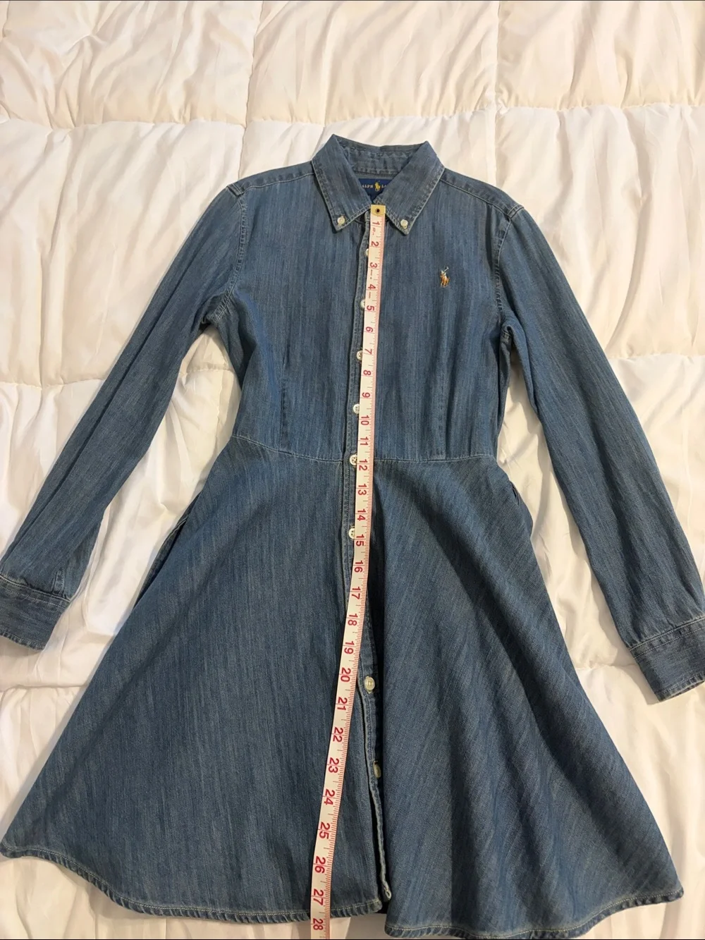 Ralph Lauren chambray dress with buttons and pockets - Size 10